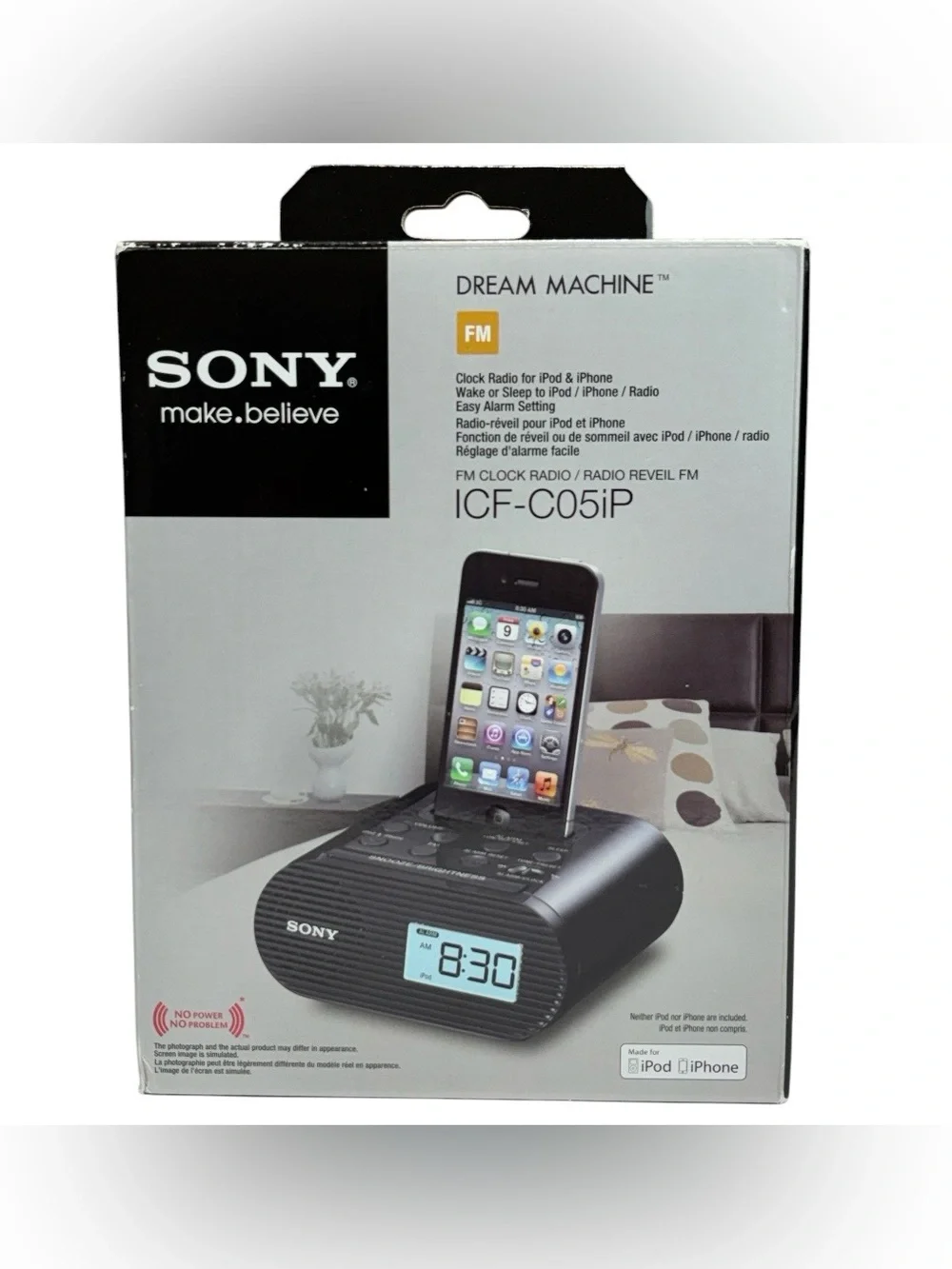 Sony Dream Machine ICF-C05iP Clock Radio Speaker Dock Black New 30-Pin Legacy